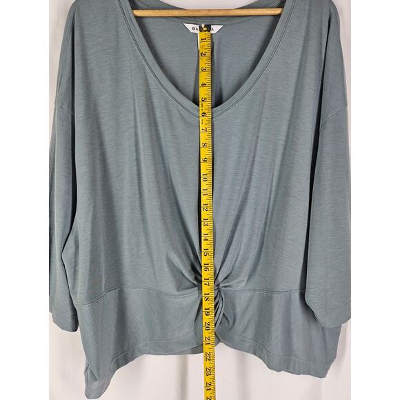 ATHLETA WOMEN'S EMBODY TWIST FRONT TOP 3/4 SLEEVE SAGE – SIZE 2X - STYLE 987314 - Picture 6 of 9